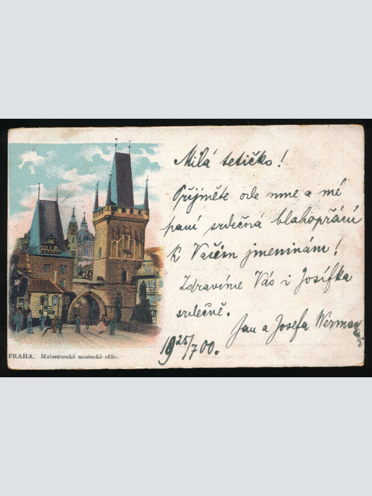 AK aus Praha - Prag Malostranske mostecke veze Tschechoslowakei (3555)