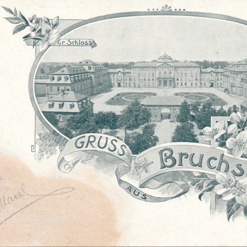 AK, Gr. Schloss, Gruss aus Bruchsal (S211)