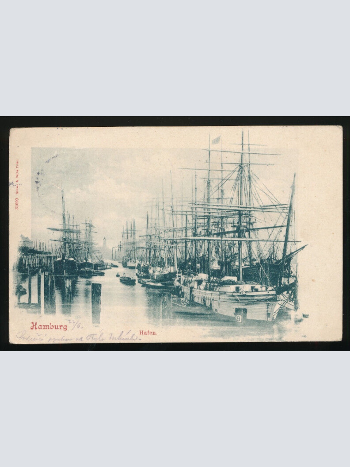 AK aus Hamburg Hafen mit Schiffen Hamburg (3564)