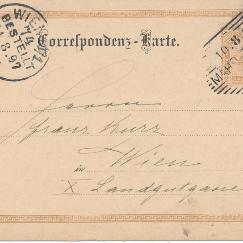 2 Kreuzer Ganzsachen - Karte aus Mähr Trüsbau (16356)