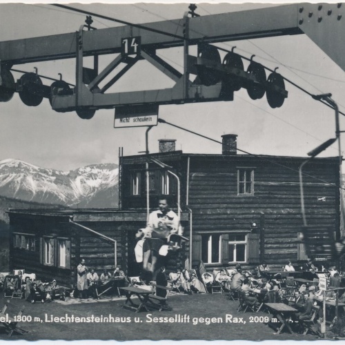 AK, Hirschenkogel, Liechtensteinhaus u. Sessellift, Niederösterreich (S414)
