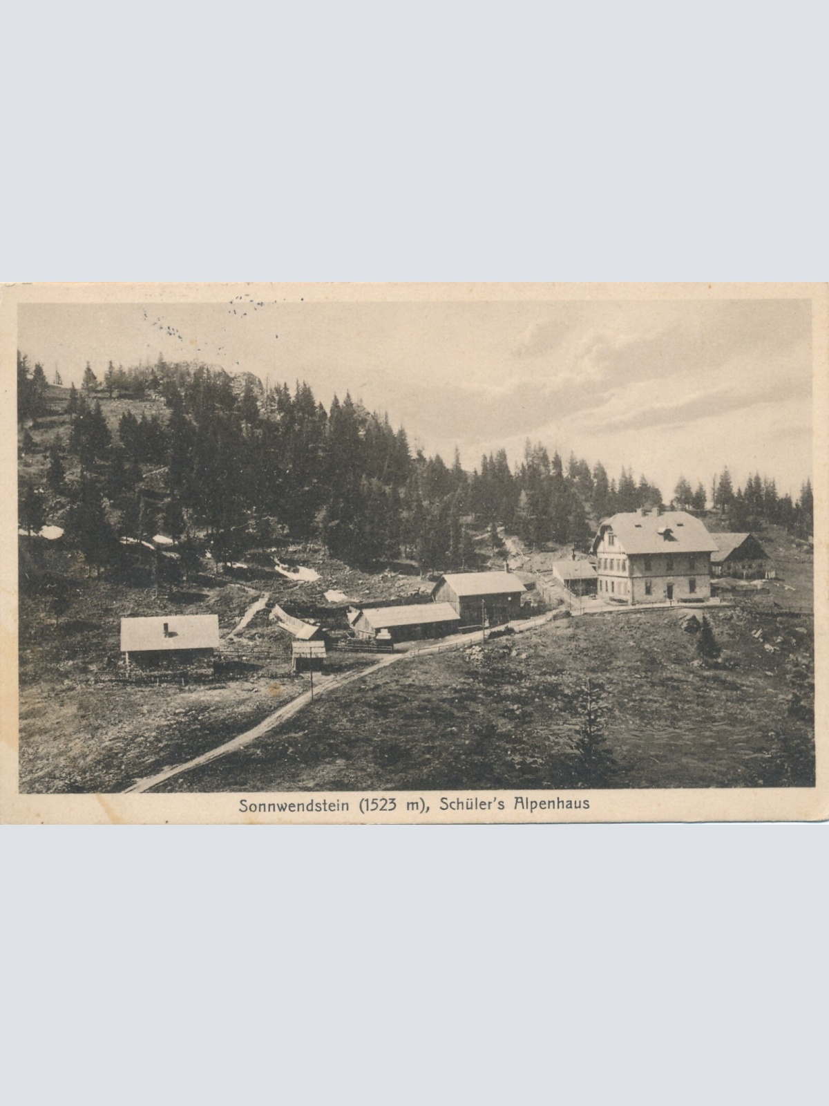 AK, Sonnwendstein mit Schüler's Alpenhaus, Niederösterreich (S400)