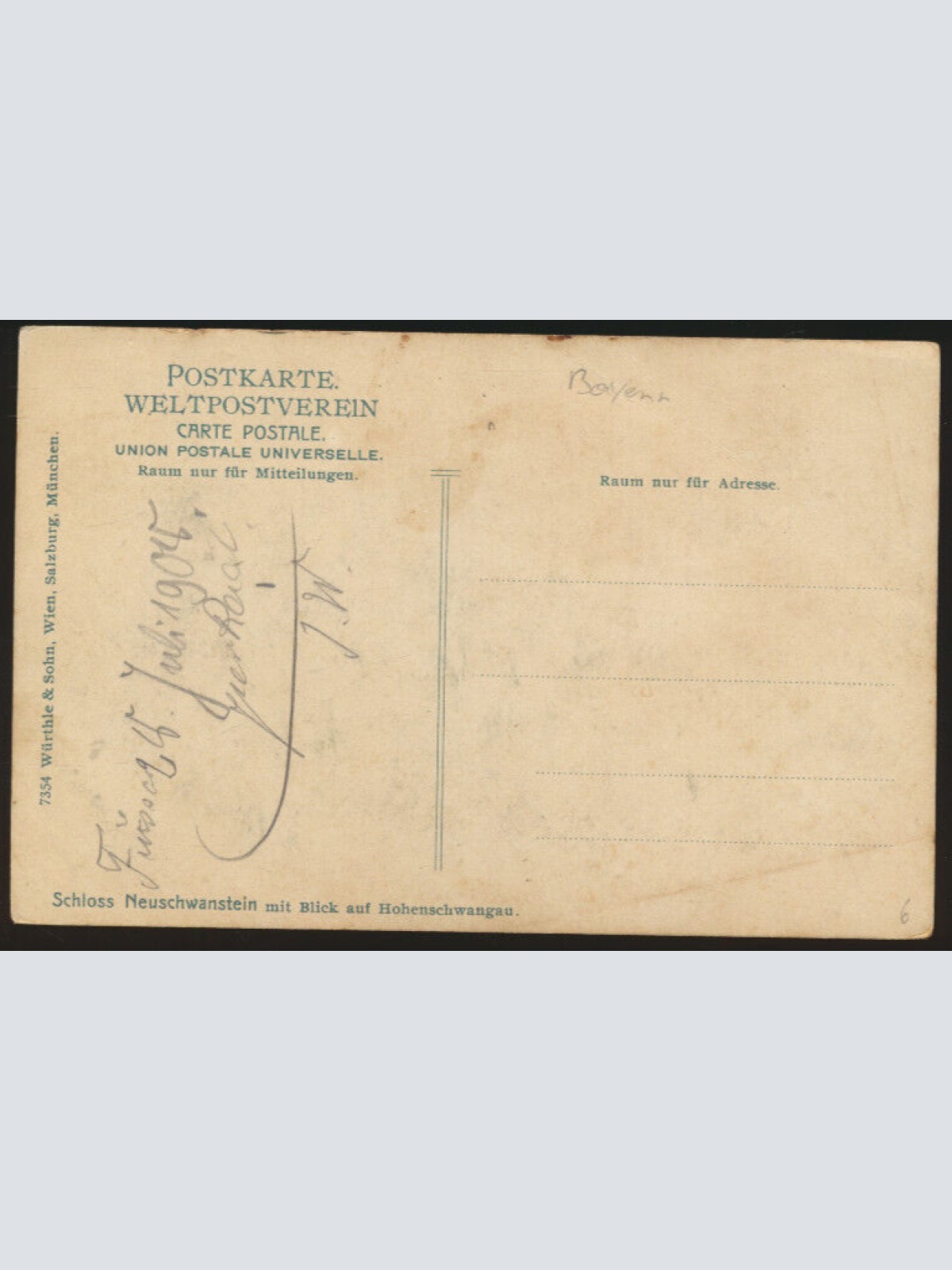 AK vom Schloss Neuschwanstein Bayern (4256)