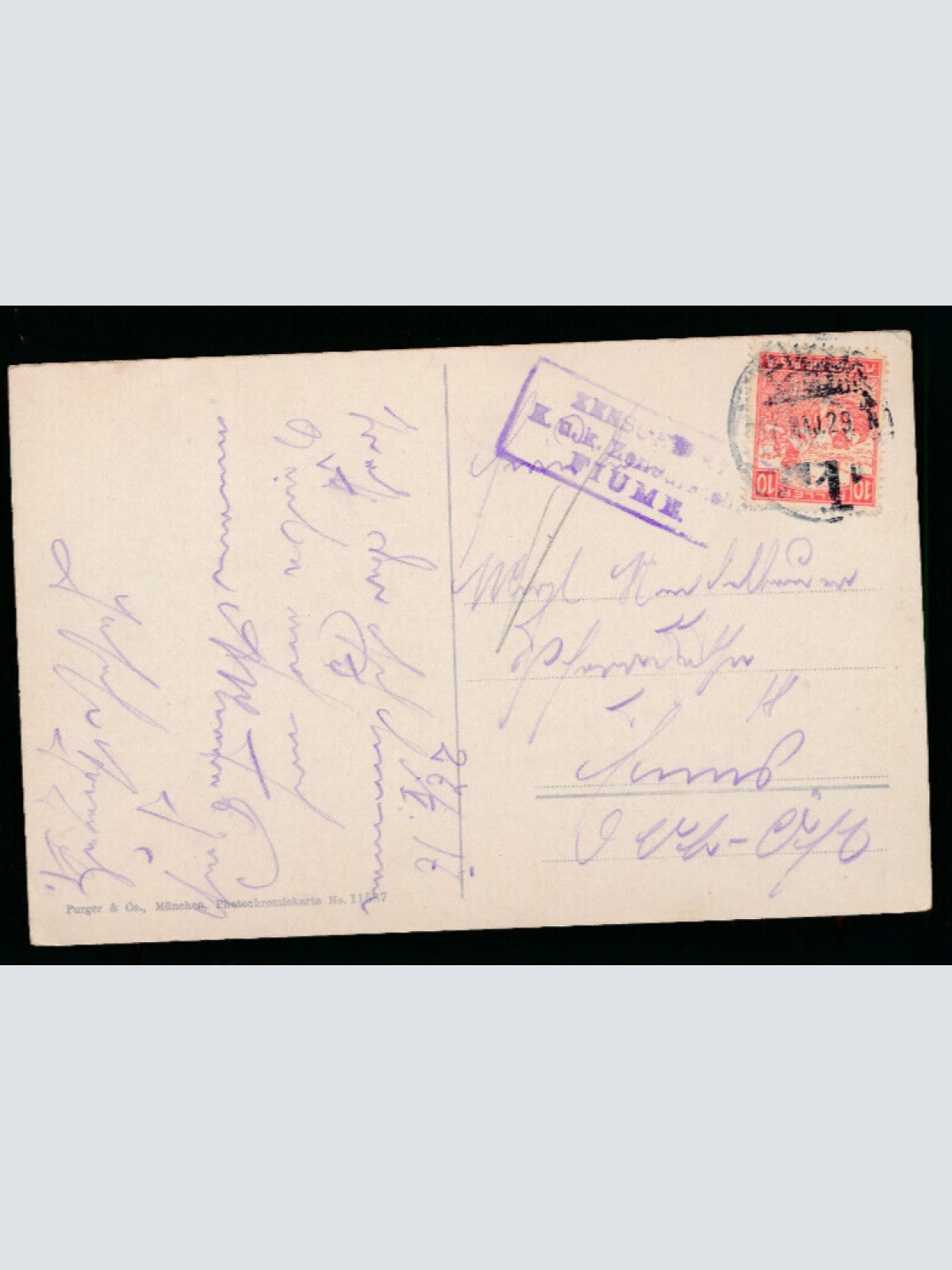 AK aus Abbazia Hafen mit Schiff Italien (4064)