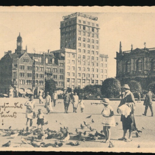 AK aus Leipzig Taubenfüttern Sachsen (4095)