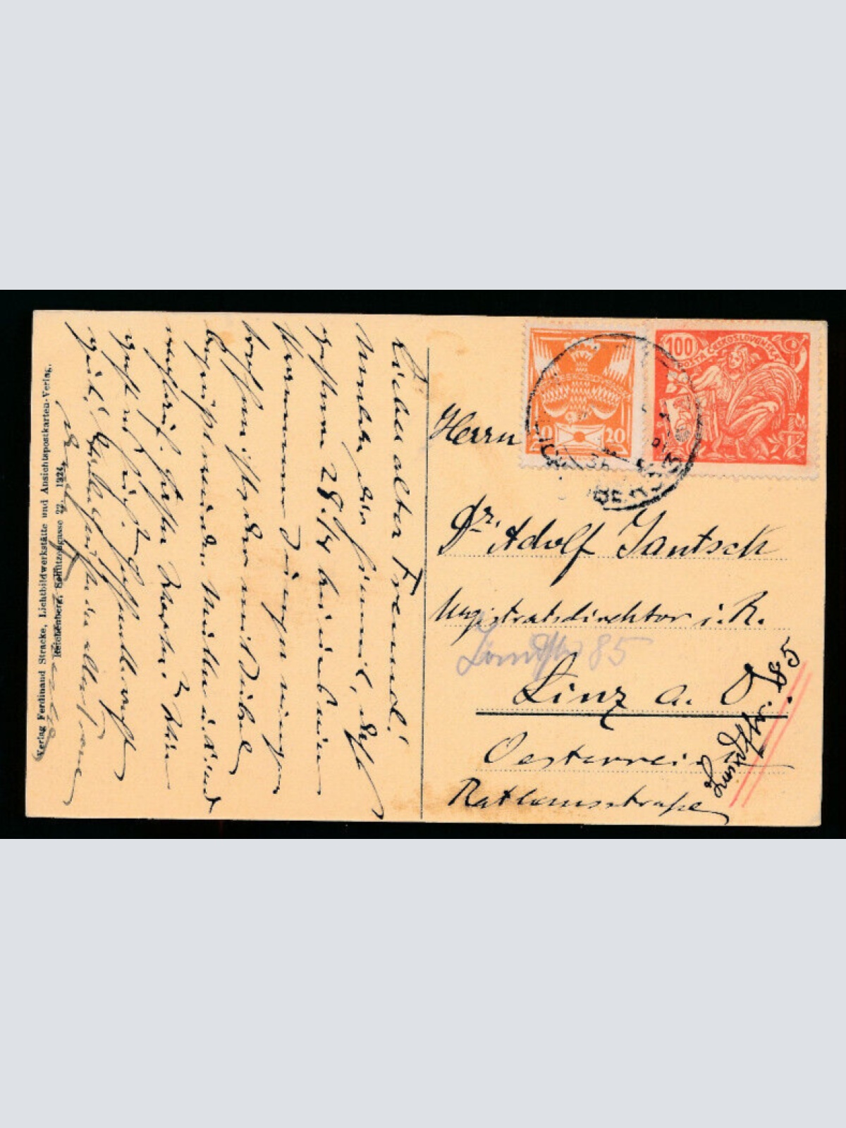 AK aus Reichenau in Böhmen Handelskammer Tschechoslowakei (4078)