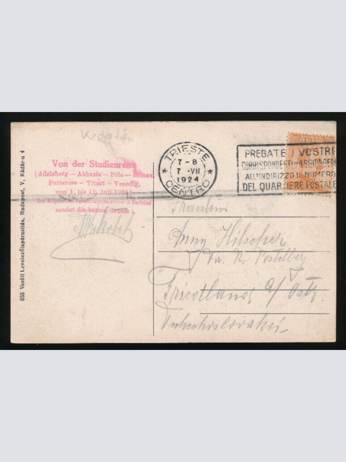 AK aus Lovrana Hafenbild Kroatien (4089)