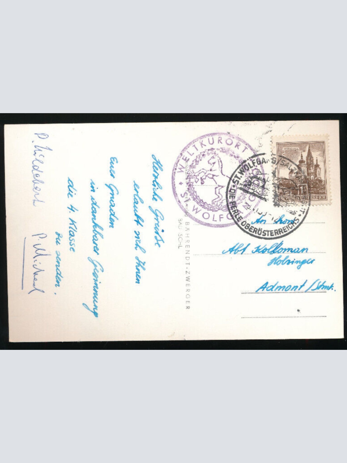 AK aus St.Wolfgang mit Noten Oberösterreich (4161)