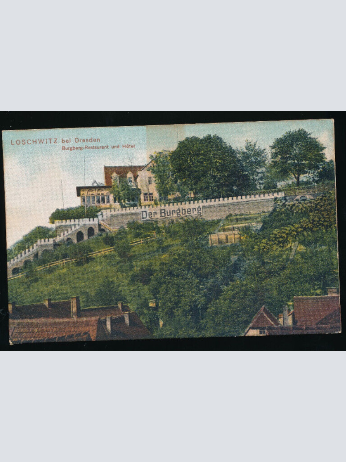 AK aus Loschwitz bei Dresden mit Burgberg Restaurant Sachsen (4652)