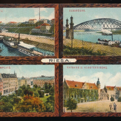 AK aus Riesa Mehrbildkarte Sachsen (4567)