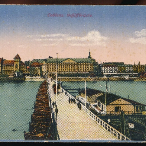 AK aus Coblenz mit Schiffbrücke Rheinland - Pfalz (4638)