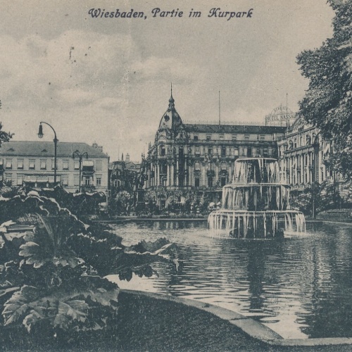 AK, Wiesbaden, Partie im Kurpark, Hessen, Deutschland (S441)