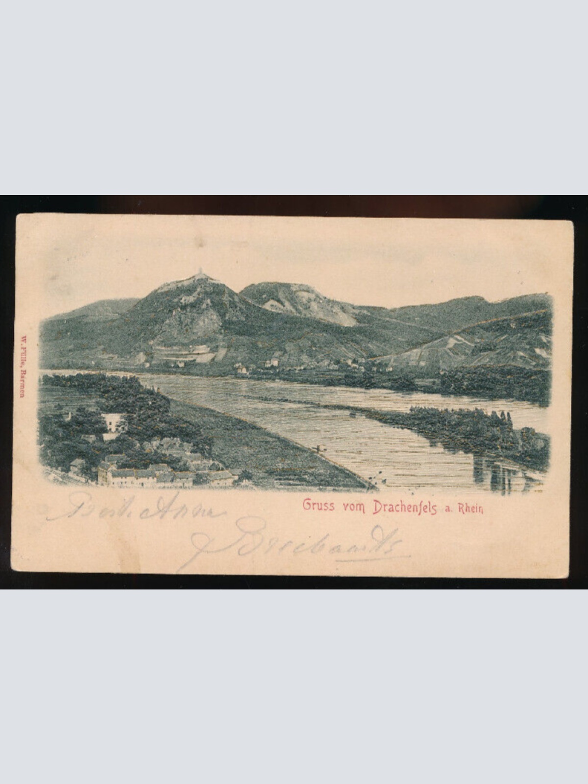 Präge-Karte gruss vom Drachenfels a. Rhein Nordrhein - Westalen (4695)