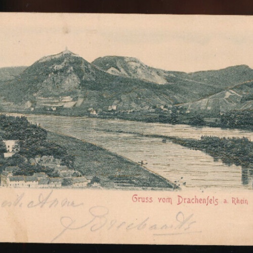 Präge-Karte gruss vom Drachenfels a. Rhein Nordrhein - Westalen (4695)