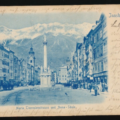 AK aus Innsbruck Maria Theresienstrasse und Anna Säule Tirol (4507)