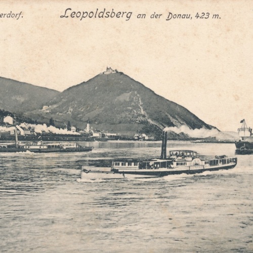 AK, Kahlenbergerdorf, Leopoldsberg an der Donau, Wien, Dampfer (S581)