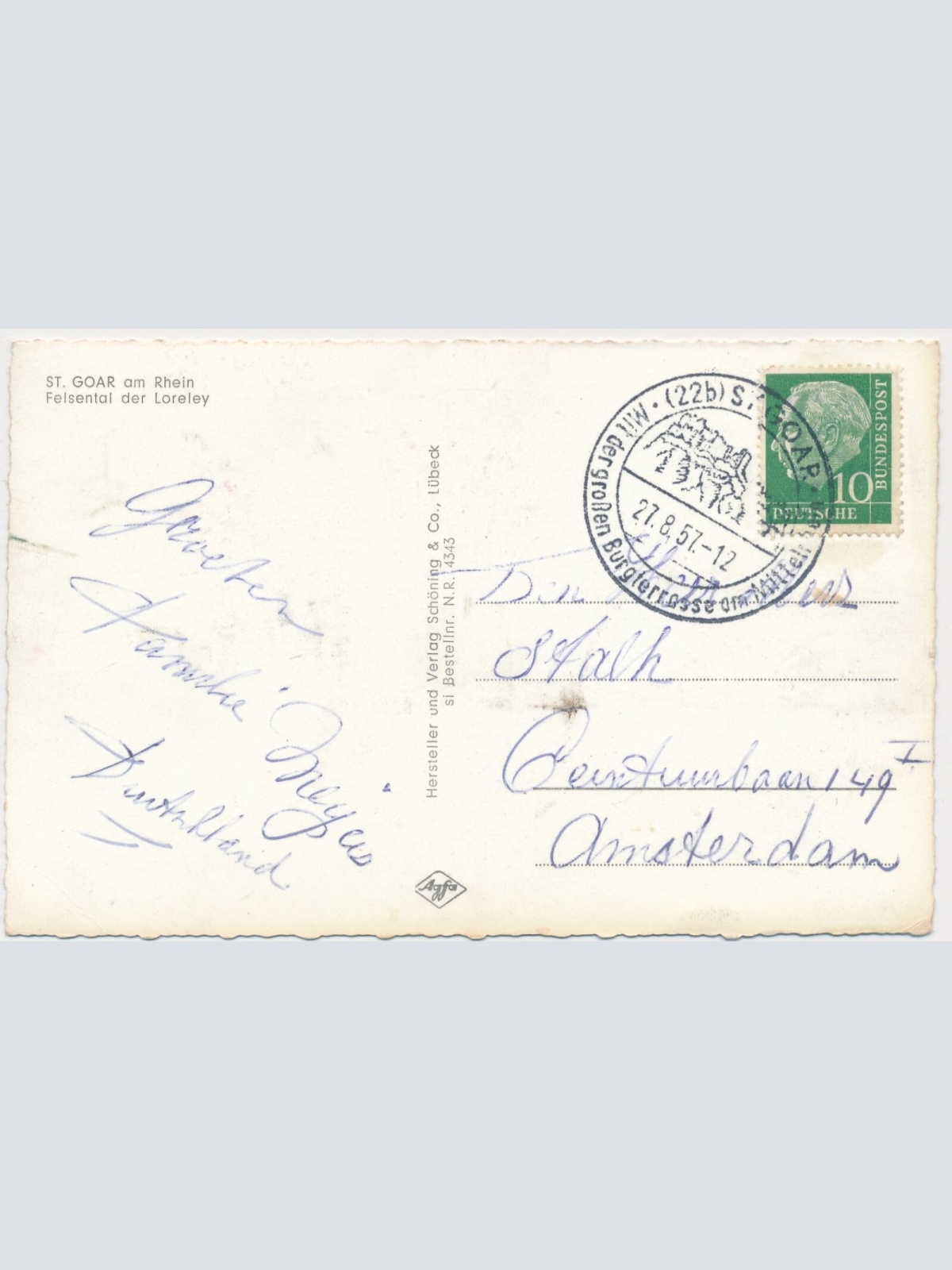 AK, St. Goar am Rhein, Felsental der Loreley, Rheinland-Pfalz  (S553)