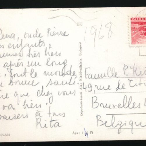 AK aus Szolnok Arkados haz mit Oldtimer Ungarn (4242)