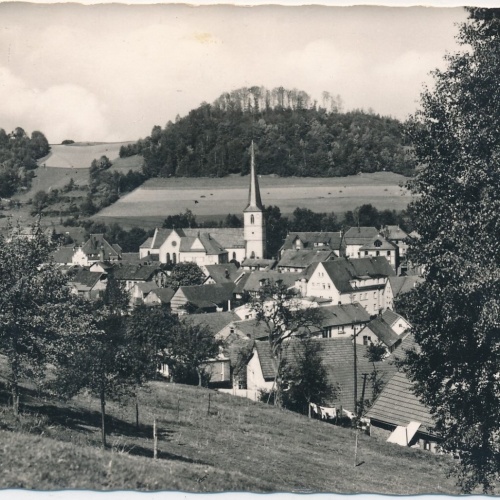 AK, Blick über Poppenhausen / Rhön, Hessen (S544)