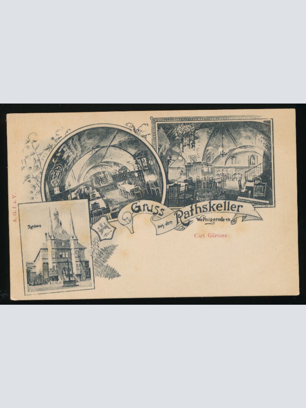 AK gruss aus dem Rathskeller in Wernigerode Sachsen Anhalt (4521)