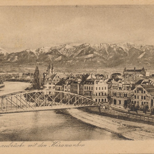 AK, Villach, Draubrücke mit dem Karawanken, Kärnten (S789)