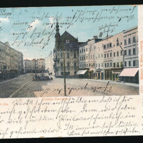 AK aus Ried Unterer Stadtplatz Oberösterreich (4800)