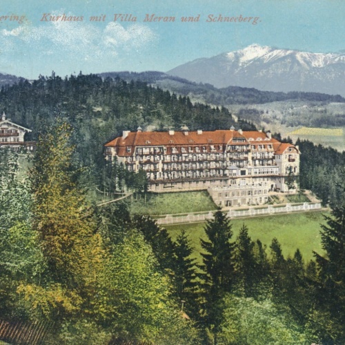 AK, Semmering, Kurhaus mit Villa Meran und Schneeberg, Niederösterreich (S817)