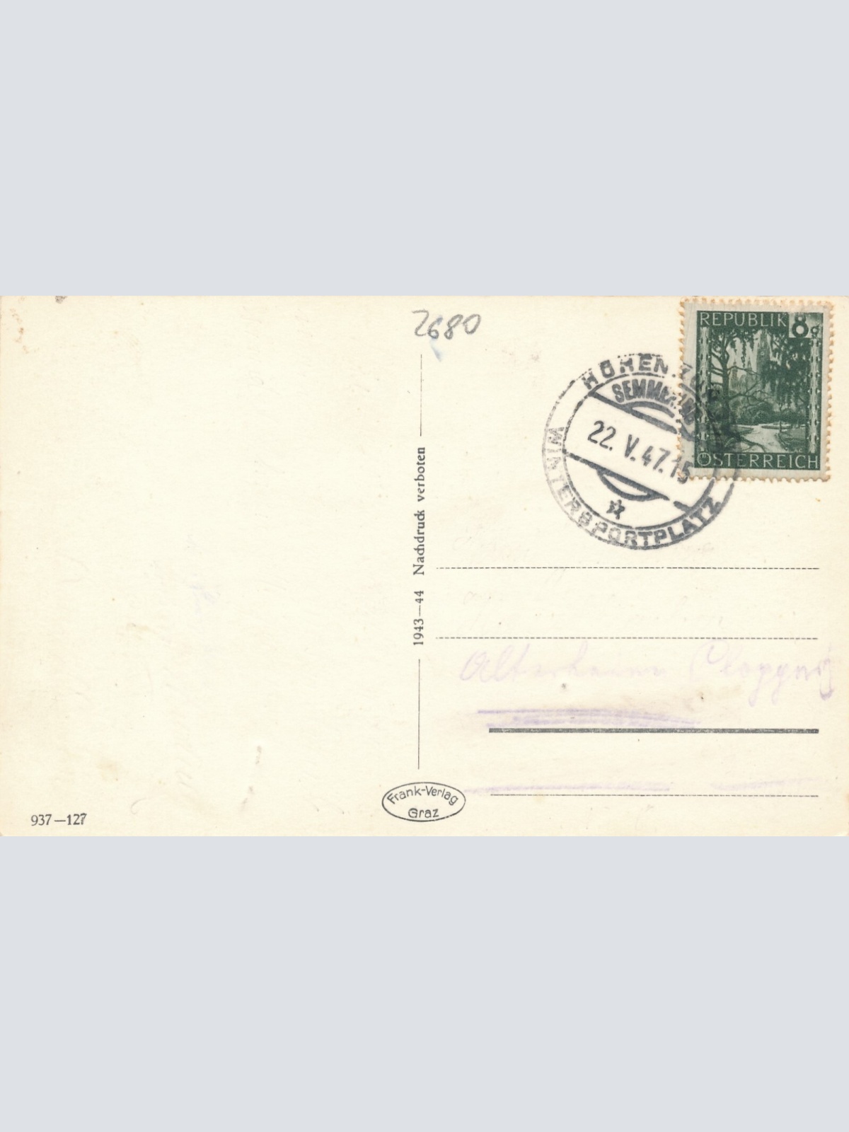 AK, Grand Hotel Erzherzog Johann, Semmering, Niederösterreich (S804)