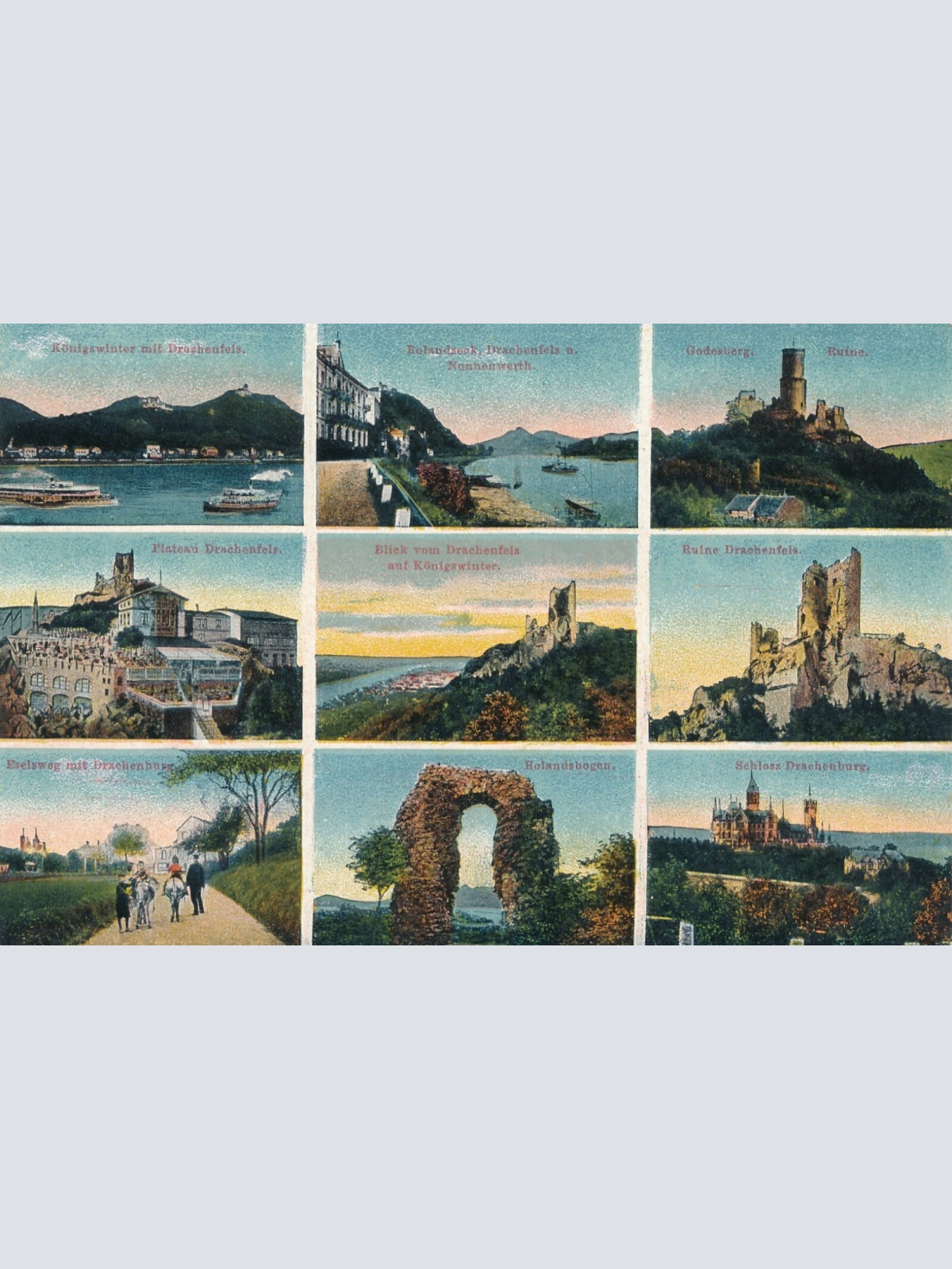 AK, Königswinter mit Drachenfels, Nordrhein-Westfalen, Deutschland (S516)