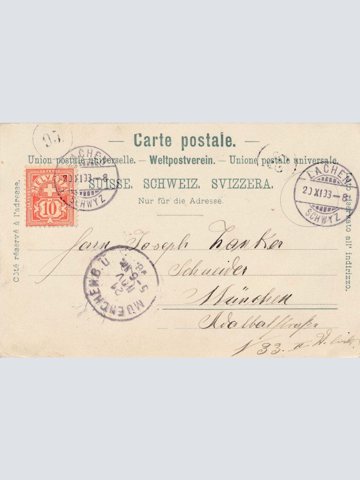 AK, Gruß aus Vorder Wäggithal, Schweiz (S510)