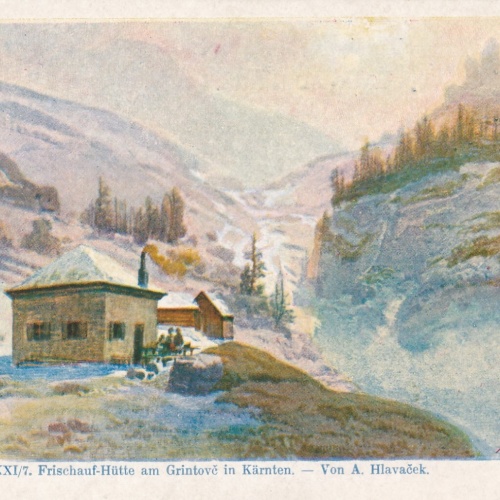 AK, Frischauf-Hütte am Grintovc in Kärnten, von A. Hlavacek (S865)