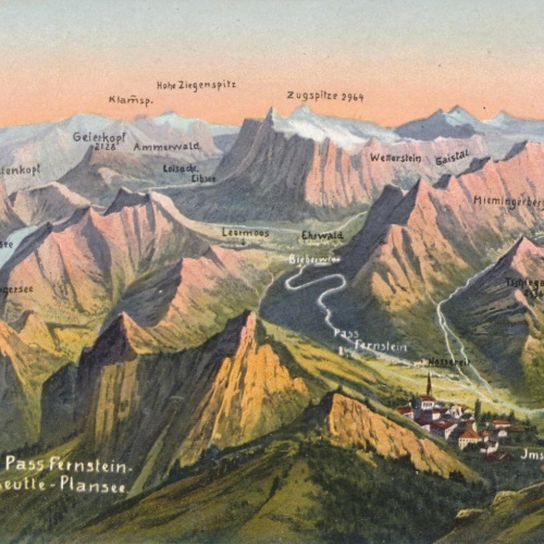 AK, Pass Fernstein, Reutte - Plansee, Panorama (S854)