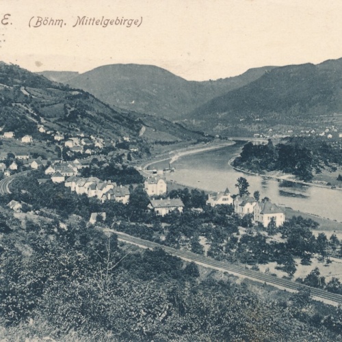 AK, Salesel a. E. Böhm. Mittelgebirge, Tschechien (S896)