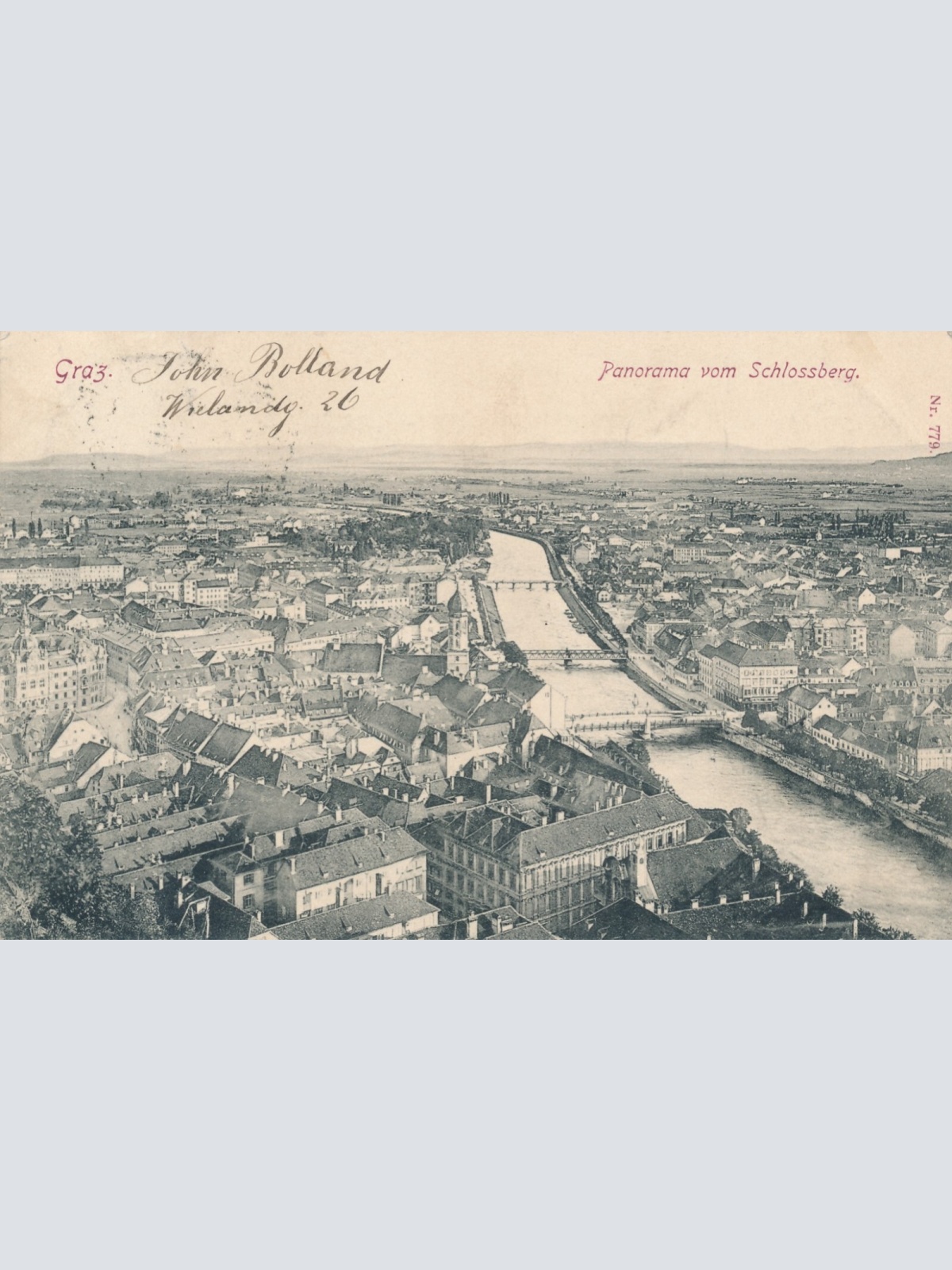 AK, Graz, Panorama vom Schlossberg, Steiermark (S681)