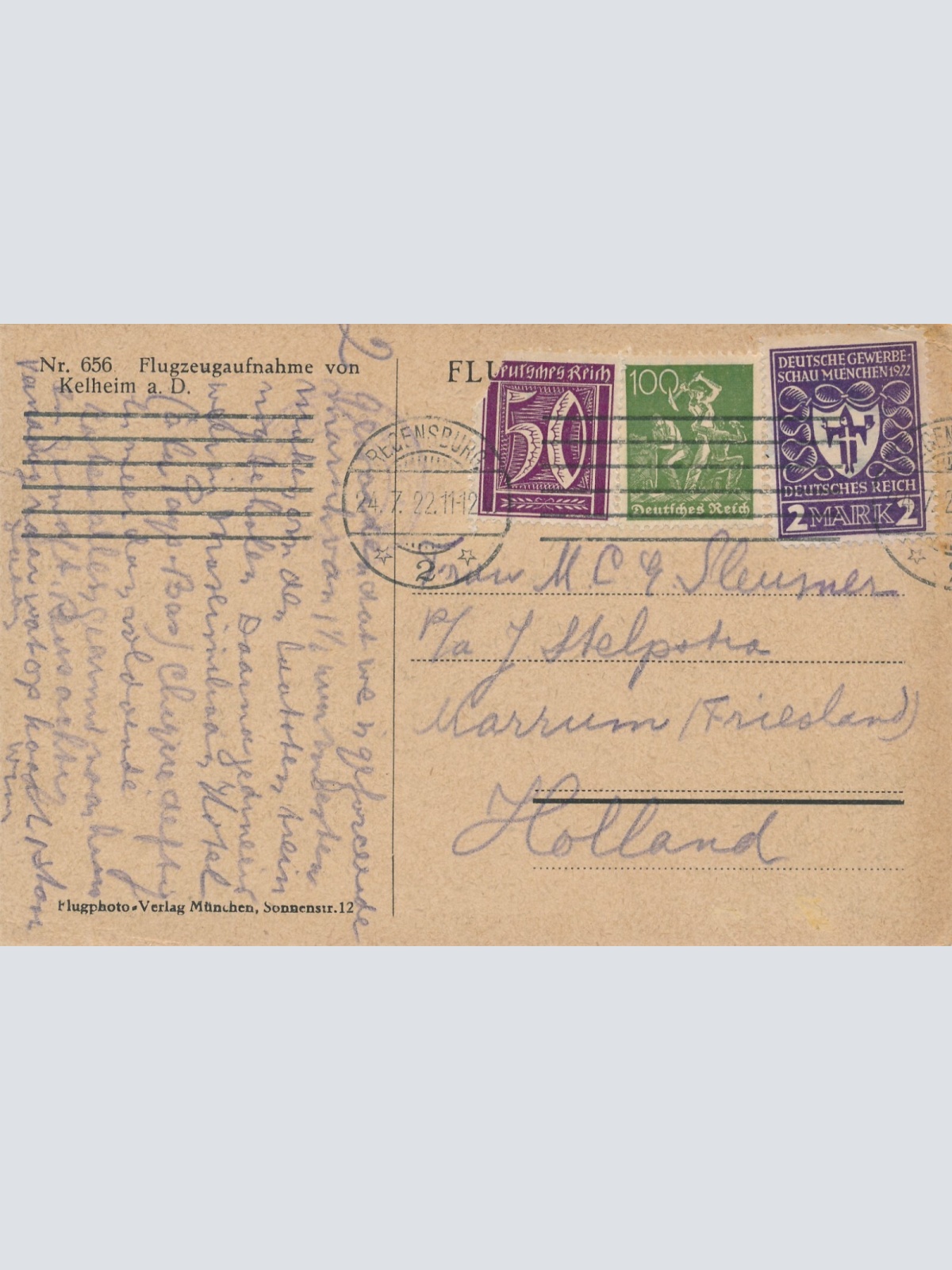 AK, Nr. 656 Flugzeugaufnahme von Kelheim an der Donau, Bayern (S1000)