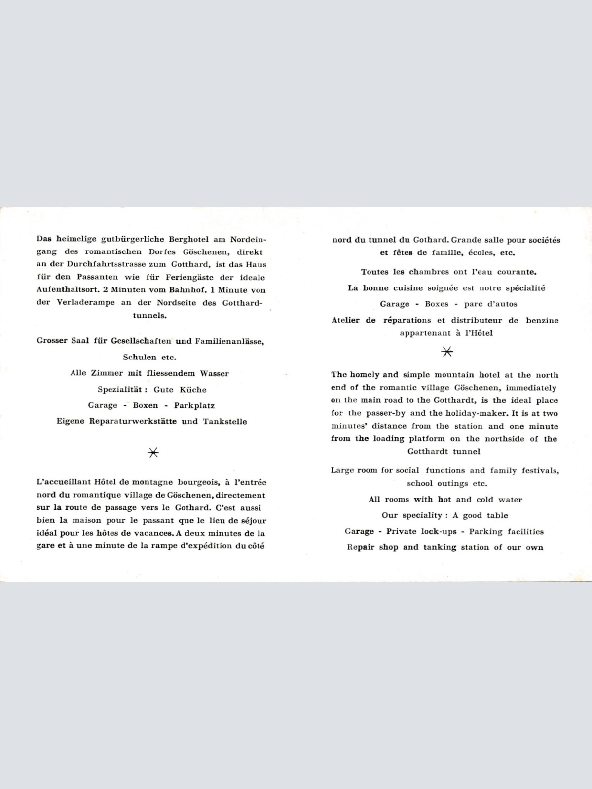 AK, Hotel St. Gothard, Göschenen, Schweiz (S980)