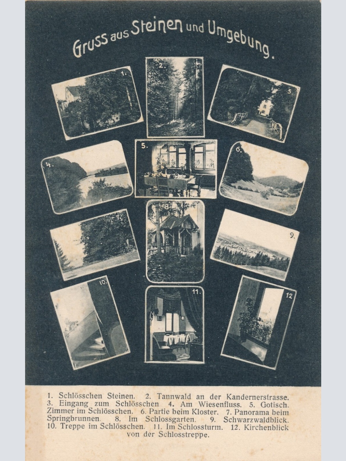 AK, Gruss aus Steinen und Umgebung, Tannwald an der Kandernerstrße (S982)