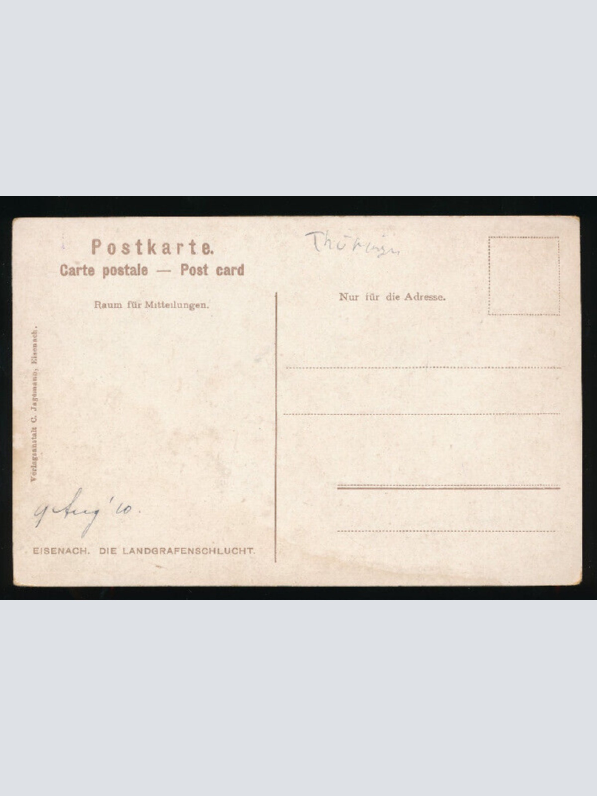 AK aus Eisenach die Landgrafenschlucht Thüringen (5196)