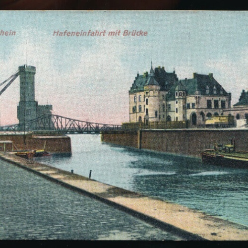 AK aus Köln Hafeneinfahrt mit Brücke Nordrhein - Westfalen  (5183)