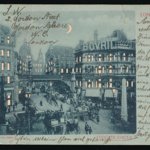Mondschein - Karte aus London Ludgate Circus mit Leuchtenden Fenster (4939)