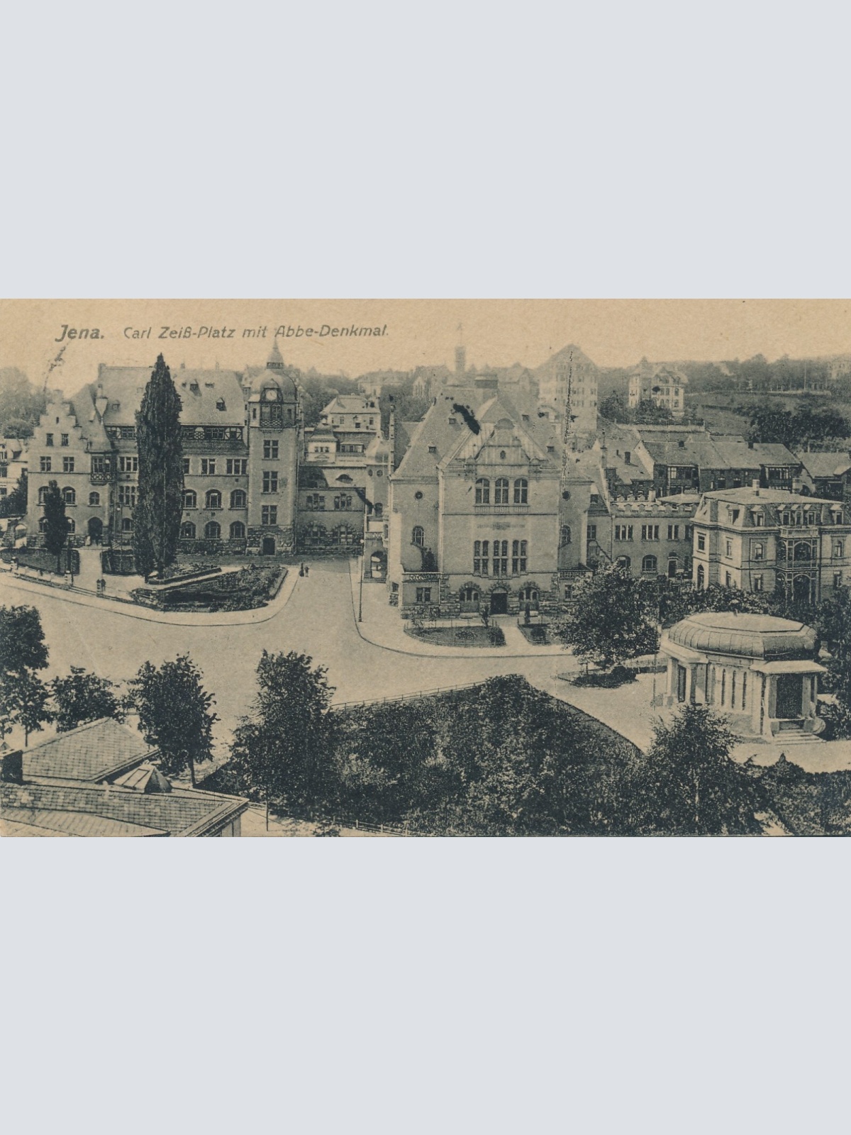 AK, Jena, Carl Zeiß-Platz mit Abbe-Denkmal, Thüringen (S1107)