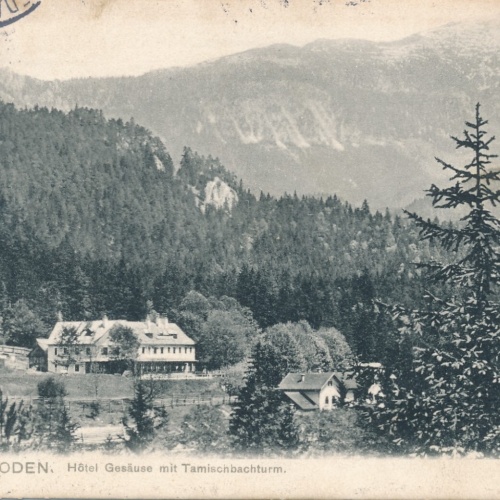 AK, Gstatterboden, Hotel Gesäuse mit Tamischbachturm (S928)