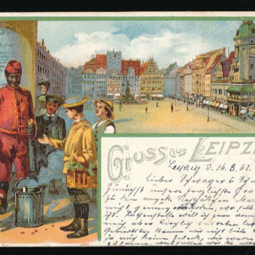 Litho - Karte aus Leipzig Sachsen (5428)
