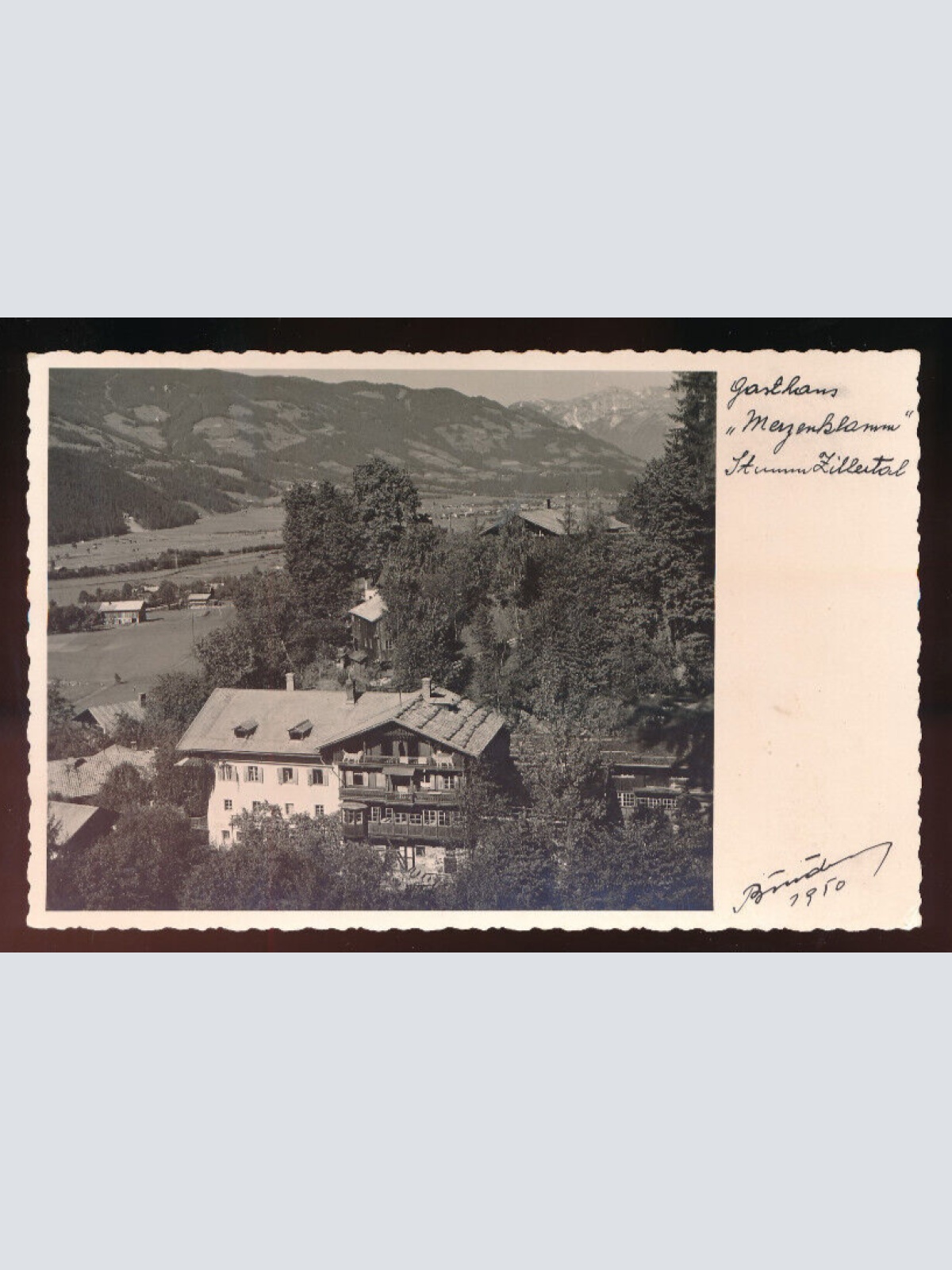 AK aus Stumm in Zillerthal mit Gasthof Merzenklamm Tirol (5506)