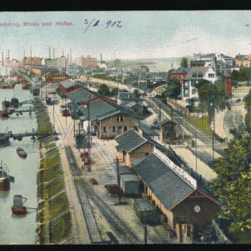 AK aus Mannheim mit Bahnhof und Dampfschiff Baden - Württemberg (5064)
