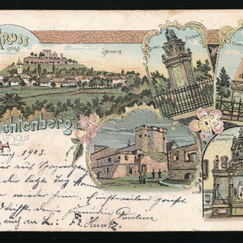 Litho - Karte gruss aus Lichtenberg Oberösterreich (5063)