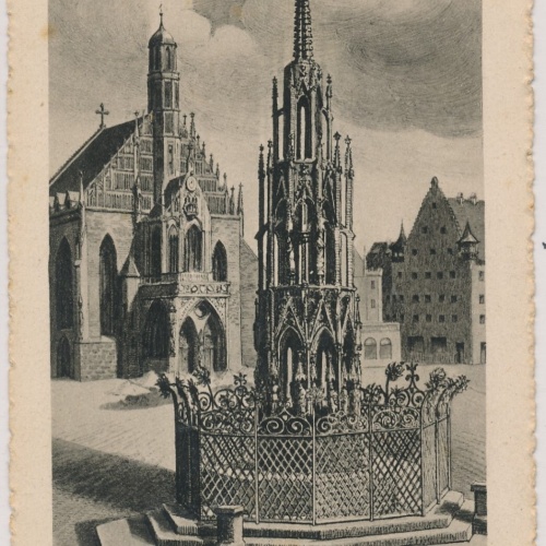 AK, Nürnberg, Schöner Brunnen u. Frauenkirche, Bayern (S1497)
