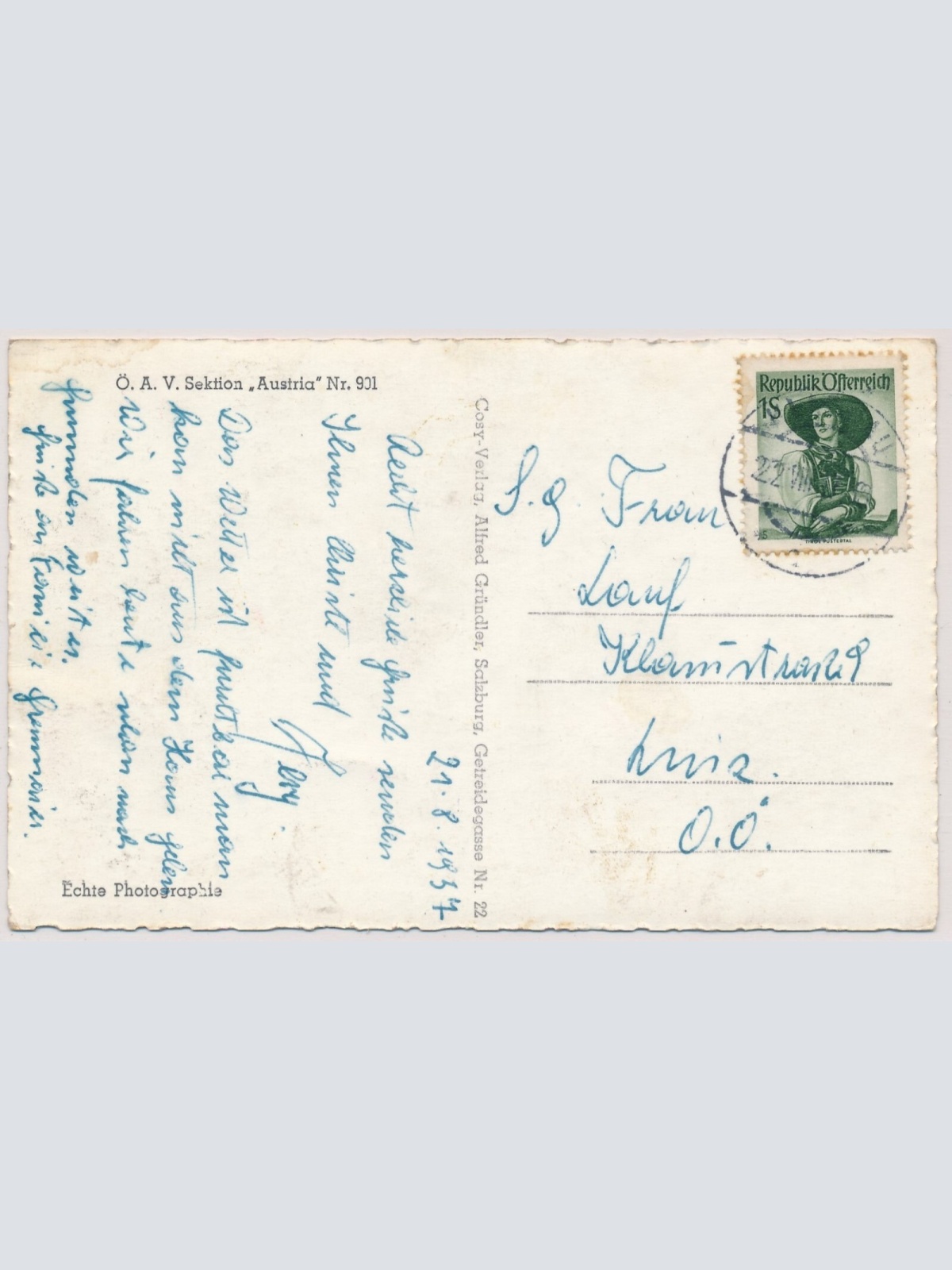 AK, Theodor-Karl-Holl-Haus, Lawinenstein geg. Dachstein (S1451)