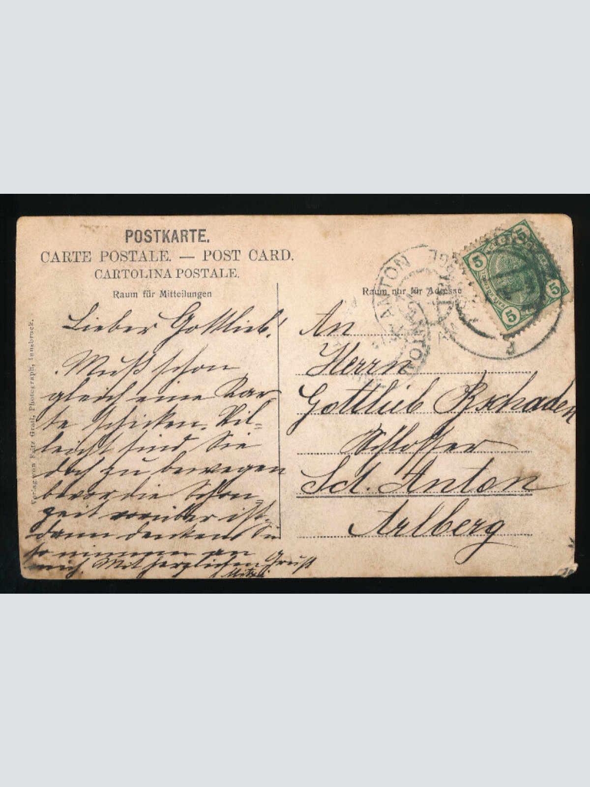 AK aus Innsbruck mit Drahtseilbahn auf die Hungerburg Tirol (5696)