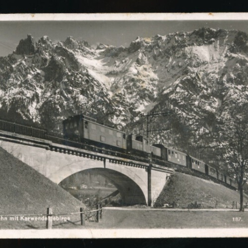 AK von der Mittelwaldbahn mit Karwend Gebirge Tirol (5695)